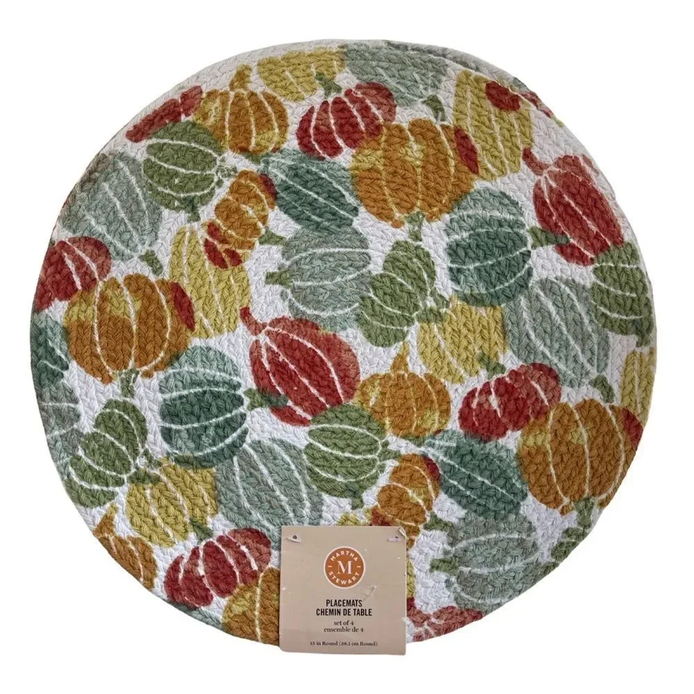 Martha Stewart Braided Pumpkins/Gourds Placemats Set of Four NWT